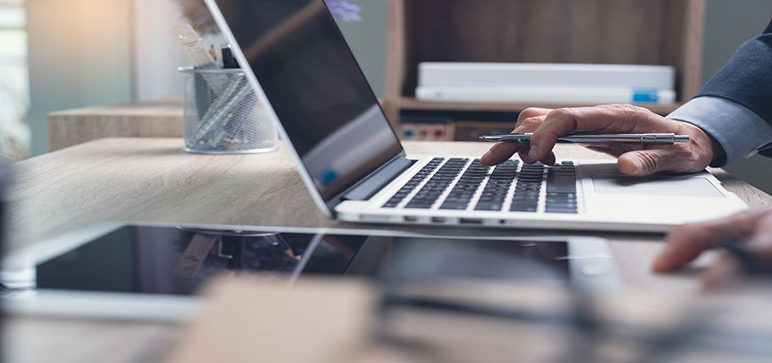 A person working on a laptop