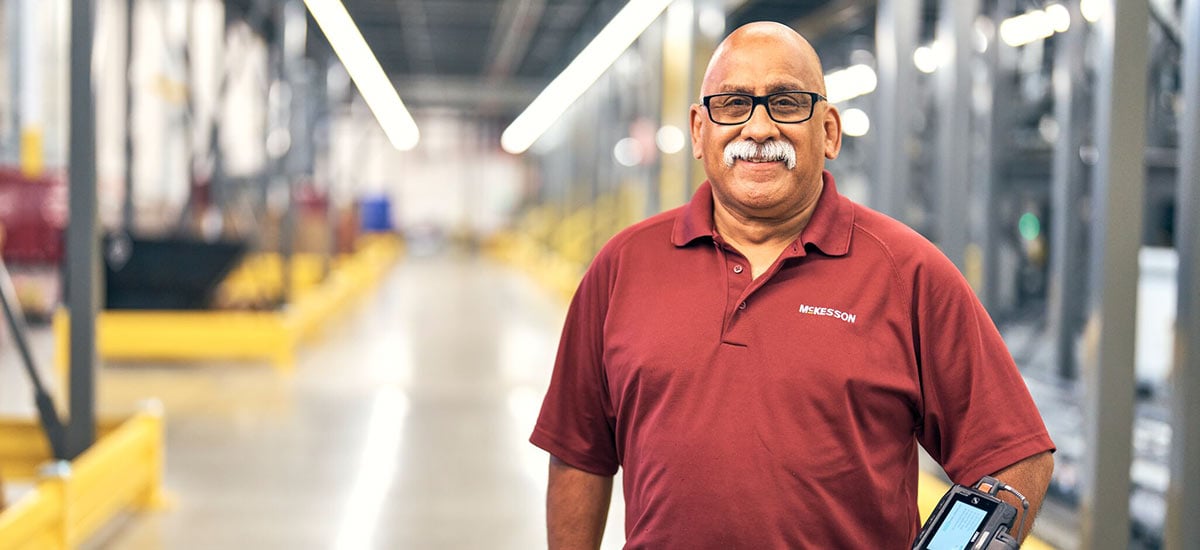 A McKesson distribution center worker